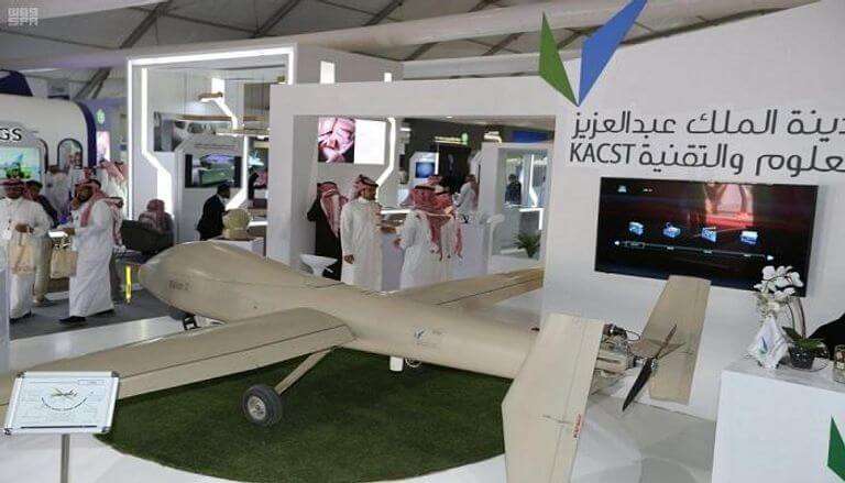 الطائرات-بدون-طيار-السعودية طائرات بدون طيار سعودية مطورة محلياً معروضة في معرض دفاعي بالرياض